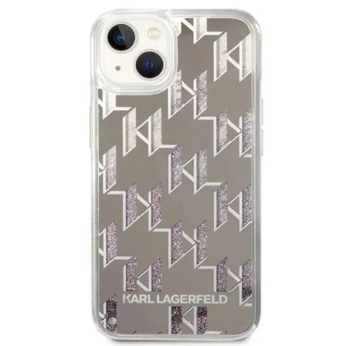 Karl Lagerfeld KLHCP14MLMNMS iPhone 14 Plus 6.7" keménytok ezüst / ezüst Liquid Glitter Monogram tok