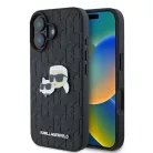 iPhone 16 Fekete Karl Lagerfeld Monogram Karl & Choupette Head Pin tok