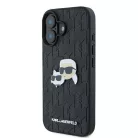 iPhone 16 Fekete Karl Lagerfeld Monogram Karl & Choupette Head Pin tok