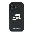 iPhone 16 Fekete Karl Lagerfeld Monogram Karl & Choupette Head Pin tok