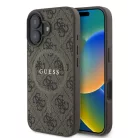 iPhone 16 Barnás Guess PU Bőr 4G Színes Gyűrű MagSafe tok