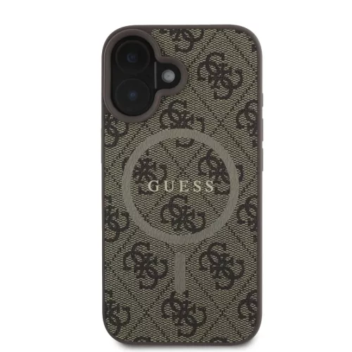 iPhone 16 Barnás Guess PU Bőr 4G Színes Gyűrű MagSafe tok