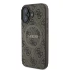 iPhone 16 Barnás Guess PU Bőr 4G Színes Gyűrű MagSafe tok