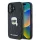 iPhone 16 Karl Lagerfeld Monogram Karl Head Pin tok - Fekete