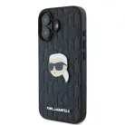 iPhone 16 Karl Lagerfeld Monogram Karl Head Pin tok - Fekete