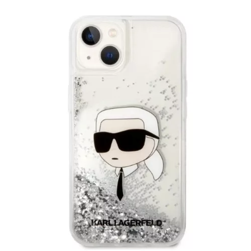 Karl Lagerfeld KLHCP14MLNKHCH iPhone 14 Plus 6.7" ezüst/ezüst keménytok Glitter Karl Head tok
