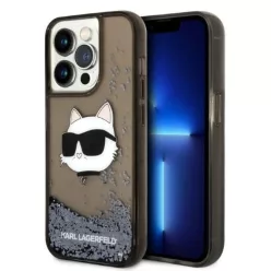   Karl Lagerfeld KLHCP14XLNCHCK iPhone 14 Pro Max 6.7" fekete/fekete keménytok Glitter Choupette Fej tok