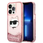 Karl Lagerfeld KLHCP14XLNCHCP iPhone 14 Pro Max 6.7" pink/pink kemény tok Glitter Choupette Head tok