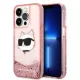 Karl Lagerfeld KLHCP14XLNCHCP iPhone 14 Pro Max 6.7" pink/pink kemény tok Glitter Choupette Head tok