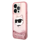 Karl Lagerfeld KLHCP14XLNCHCP iPhone 14 Pro Max 6.7" pink/pink kemény tok Glitter Choupette Head tok