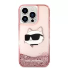 Karl Lagerfeld KLHCP14XLNCHCP iPhone 14 Pro Max 6.7" pink/pink kemény tok Glitter Choupette Head tok