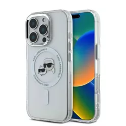   iPhone 16 Pro átlátszó Karl Lagerfeld IML K&CH Heads Metal Frame MagSafe tok