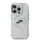 iPhone 16 Pro átlátszó Karl Lagerfeld IML K&CH Heads Metal Frame MagSafe tok