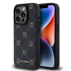   iPhone 15 Pro Max Fekete Karl Lagerfeld PU Karl Heads Pattern MagSafe tok