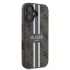 iPhone 16 Barna Eredeti Guess 4G Printed Stripes Ütésálló MagSafe tok GUHMP16SP4RPSW