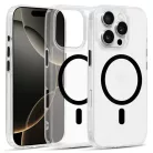 Fényes Magsafe Átlátszó Tok iPhone 16 Pro fekete tok