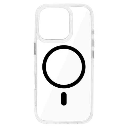 Fényes Magsafe Átlátszó Tok iPhone 16 Pro fekete tok