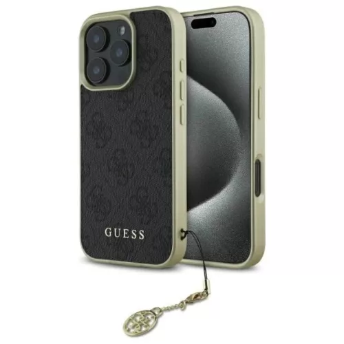 iPhone 16 Pro 6.3" fekete/fekete Guess GUHCP16LGF4GGR tok 4G Charms Collection