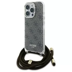   iPhone 16 Pro 6.3" Guess GUHCP16LHC4SEW barna/barna keménytok Crossbody Cord 4G Print tok