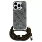 iPhone 16 Pro 6.3" Guess GUHCP16LHC4SEW barna/barna keménytok Crossbody Cord 4G Print tok