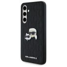 Karl Lagerfeld KLHCS24FEPGKLKCPK Samsung Galaxy S24 FE fekete/fekete kemény tok Monogram Karl&Choupette fej jelvény tok