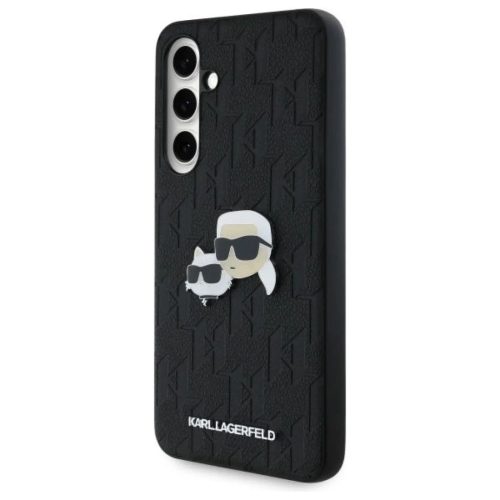 Karl Lagerfeld KLHCS24FEPGKLKCPK Samsung Galaxy S24 FE fekete/fekete kemény tok Monogram Karl&Choupette fej jelvény tok