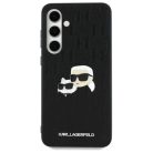 Karl Lagerfeld KLHCS24FEPGKLKCPK Samsung Galaxy S24 FE fekete/fekete kemény tok Monogram Karl&Choupette fej jelvény tok