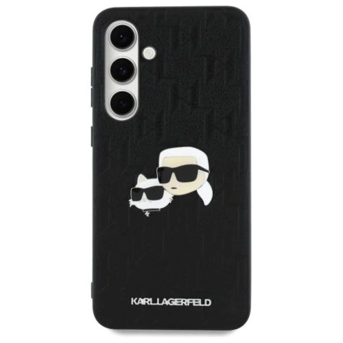 Karl Lagerfeld KLHCS24FEPGKLKCPK Samsung Galaxy S24 FE fekete/fekete kemény tok Monogram Karl&Choupette fej jelvény tok