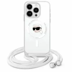   iPhone 16 6.1" átlátszó Crossbody IML Karl Head Magsafe Karl Lagerfeld KLHMP16SHCKHNT tok