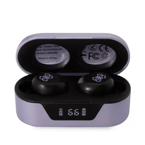 Guess GUTWST31EG TWS Bluetooth fejhallgató + töltőállomás lila/lila