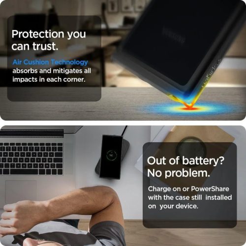 Spigen hybrid tok Samsung Note 20 matt fekete színben