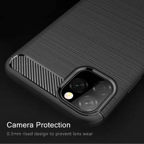 iPhone 11 Techsuit Carbon Silicone - Fekete tok