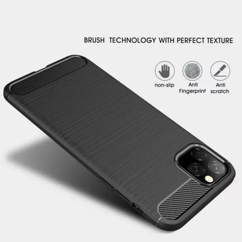 iPhone 11 Techsuit Carbon Silicone - Fekete tok