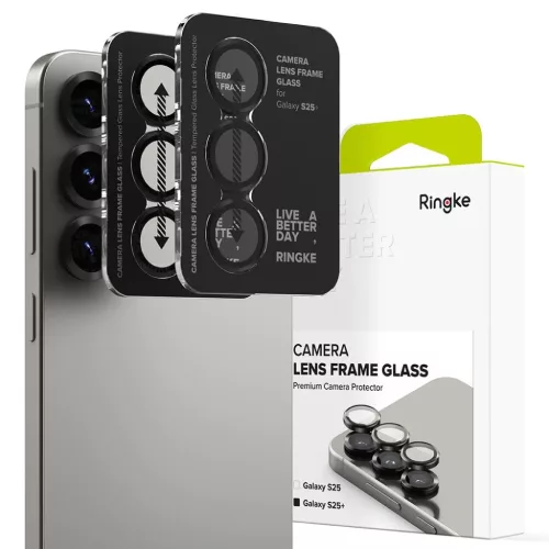 Ringke Camera Frame Protector 2-pack Galaxy S25+ Plus Fekete üvegfólia