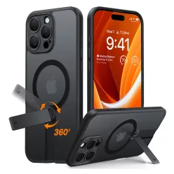 Torras - Pstand Spin - iPhone 16 Pro - Fekete tok