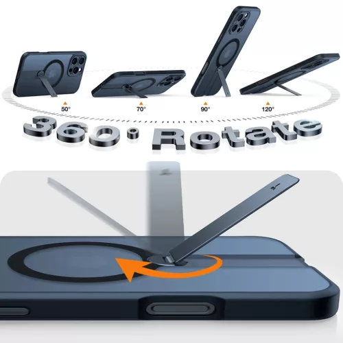 Torras - Pstand Spin - iPhone 16 Pro - Fekete tok