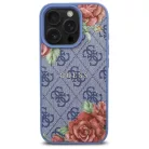 iPhone 16 Pro kék Guess 4G Flowers Print MagSafe tok