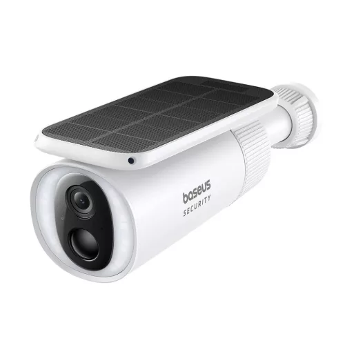 Baseus - Kültéri Biztonsági Kamera S1 (S0SW002130) - Napelemes, 2K, 8GB, Kétirányú Audio, Éjjellátó, 10.400mAh - Fehér