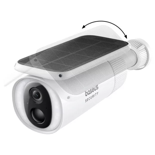 Baseus - Kültéri Biztonsági Kamera S1 (S0SW002130) - Napelemes, 2K, 8GB, Kétirányú Audio, Éjjellátó, 10.400mAh - Fehér