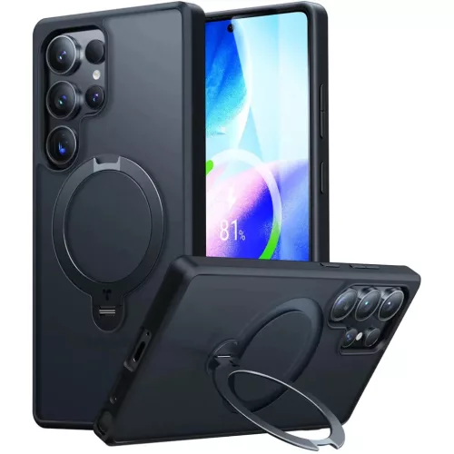 Torras - Ostand Spin sorozat - Samsung Galaxy S25 Ultra - Fekete tok