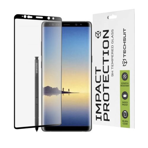 Techsuit - 111D Teljes Borítású / Teljes Ragacsos Üveg / 3D Ívelt Kijelző - Samsung Galaxy Note 8 - Fekete