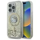 iPhone 16 Pro 6.3" fehér arany Hello Kitty HKHMP16LLGDIH keménytok Liquid Glitter Fever MagSafe tok
