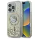 iPhone 16 Pro 6.3" fehér arany Hello Kitty HKHMP16LLGDIH keménytok Liquid Glitter Fever MagSafe tok