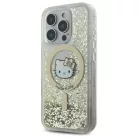 iPhone 16 Pro 6.3" fehér arany Hello Kitty HKHMP16LLGDIH keménytok Liquid Glitter Fever MagSafe tok
