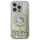 iPhone 16 Pro 6.3" fehér arany Hello Kitty HKHMP16LLGDIH keménytok Liquid Glitter Fever MagSafe tok