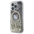iPhone 16 Pro 6.3" fekete arany/fekete arany Hello Kitty HKHMP16LLGDIK keménytok Liquid Glitter Fever MagSafe tok