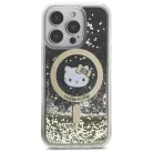 iPhone 16 Pro 6.3" fekete arany/fekete arany Hello Kitty HKHMP16LLGDIK keménytok Liquid Glitter Fever MagSafe tok
