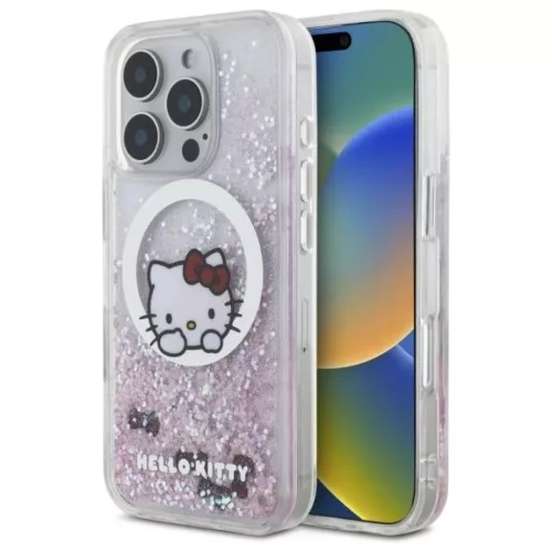 iPhone 16 Pro 6.3" Fehér/Fehér Hello Kitty HKHMP16LLSWKH Keménytok Liquid Glitter Sweet Kitty Masnik MagSafe tok