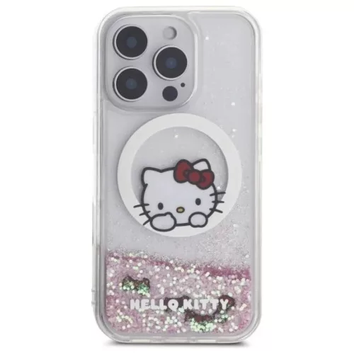 iPhone 16 Pro 6.3" Fehér/Fehér Hello Kitty HKHMP16LLSWKH Keménytok Liquid Glitter Sweet Kitty Masnik MagSafe tok