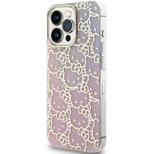 iPhone 15 Pro Max Hello Kitty IML Gradient Electrop Crowded Kitty Head tok - Pink